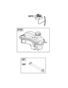 Fuel Supply Group Diagram and Parts List for 92J0B-0006-H1  Briggs and Stratton Engine